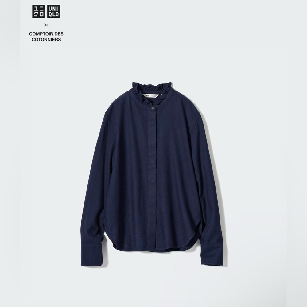 Uniqlo COMPTOIR DES COTONNIERS Soft Brushed Stand Collar Shirt